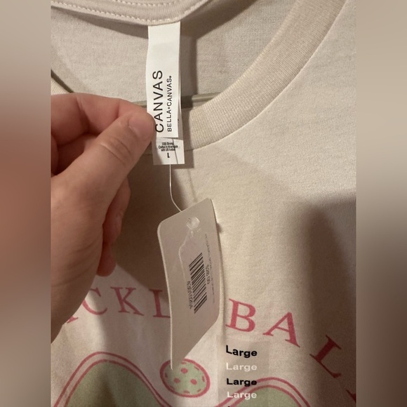 Bella +‎ Canvas Women's Cream Pickleball Social Club T-shirt Size Large NWT - Picture 3 of 3